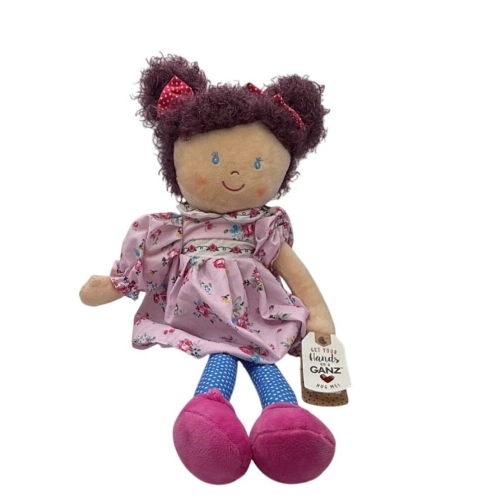 Ganz Rosalynn Plush Stuffed Toy Rag Doll with Purple Hair, 20 inches NEW w/ Tags
